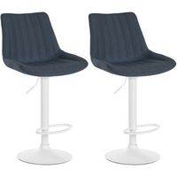 clp set de 2 taburetes de bar toni en tela gris oscuro 50x495x91 cm