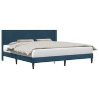 cama matrimonial  cama para adulto  estructura de cama con cabecera azul 180 x 200 cm terciopelo