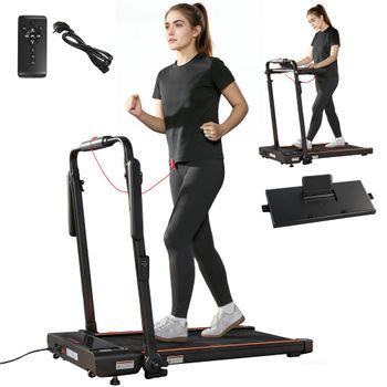 Cinta de Correr Eléctrica Plegable con Escritorio Pantalla LED WELLTIN Negro