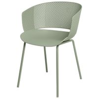 silla con asiento curvo color menta de polipropileno