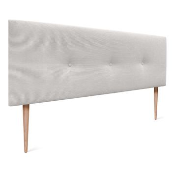 Dhome Cabecero De Pana Liso Con Botones 135x105 Con Patas Camas 120/135/140 - Blanco Hueso