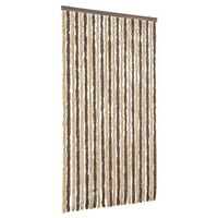 cortina antimoscas chenilla marron oscuro y beige 100x230 cm