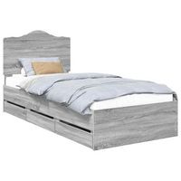 cama individual  cama para adulto  estructura de cama gris sonoma 90 x 200 cm madera ingenieril