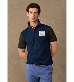 Hackett London para hombre. HM5600225 Polo Multi marino (XXL), Casual, Algodón, Manga corta