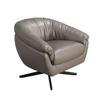 Sillón Giratorio Piel Gris Angel Cerdá 5138 87x85x74