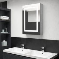 rogal armario de bano con espejo led gris hormigon 50x13x70 cm rogal
