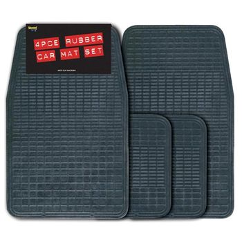 4 piece Rubber Mat Set -  Black Promotional