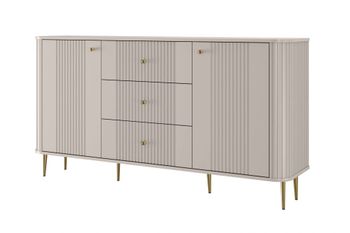 Cómoda de 2 puertas y 3 cajones con pie de metal 160x85 cm