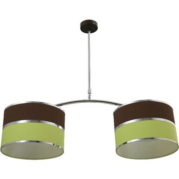 Lámpara de techo olga 2xe27 l.85xan.30xal.reg.cm verde/marron
