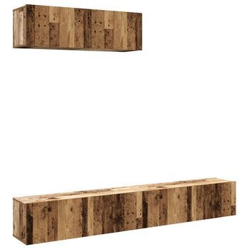 Muebles Tv De Pared 3 Uds Madera Vieja 100x30x30 Cm Vidaxl