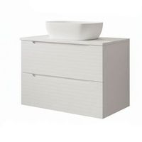 kibath mueble de bano con lavabo boreal 60x45 cm acabado blanco mate 2 cajones suspendido