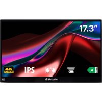 monitor portatil verbatim 32239 173 4k ultra hd ips tactil hdr freesync usb-c hdmi negro