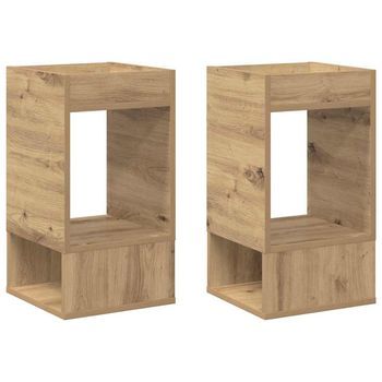 Mesa Auxiliar 2 Uds. Roble Artisan 30 X 30 X 56 Cm Vidaxl