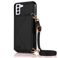 cool funda colgante wallet negra para samsung galaxy s21 plus