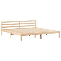 marco de cama marron 220 x 200 cm madera maciza de pino