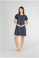 vestido estilo tunica en denim tencel indaco