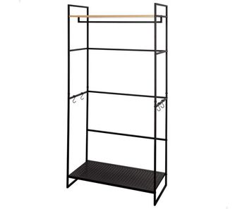 Max home armario abierto madera y acero 2 estantes 83x39x167 cm