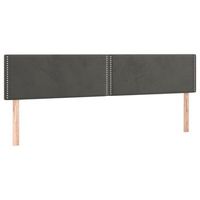 cabecero accesorio para dormir mueble de dormitorio 2 piezas 100 x 5 x 7888 cm tela de terciopelo gris oscuro tdl0206379