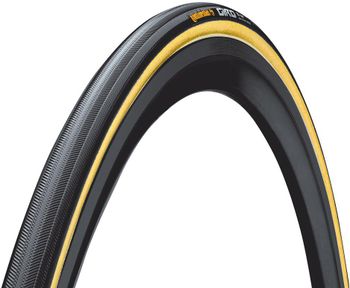 Continental Giro Tubular Road Bike Tyre, Black/Tan Wall