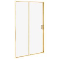 mampara de ducha de vidrio templado transparente con puerta corredera 1200 x 1900 mm dorado yauri
