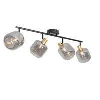 foco techo negro dorado cristal ahumado 4 luces