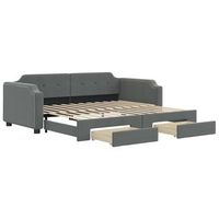 sofa cama  cama para adultos nido con cajones tela gris oscuro 80x200 cm