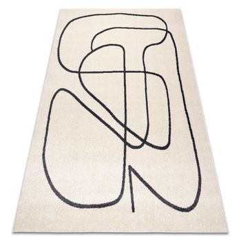 Alfombra Fusion 8297 Crema / Gris Oscuro - Líneas, Moderna, Abstracta 240x330 Cm
