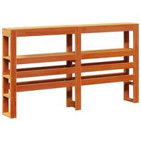 cabecero de cama con estantes madera maciza pino marron 160 cm vidaxl