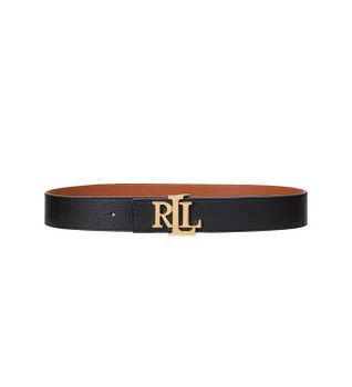 Lauren Ralph Lauren para mujer. 412912040001 Cinturón ancho reversible de piel negro, marrón (S), Casual
