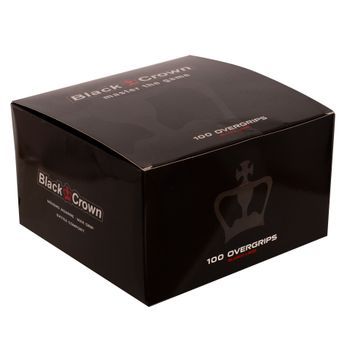 Caja 100 Overgrips Black Crown Lisos Blancos