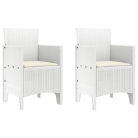 sillas de jardin con cojines 2 uds poliratan blanco cfw373894