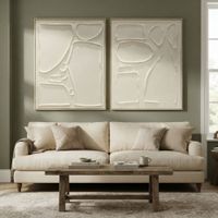 conjunto de 2 cuadros lienzo moderno 3d blanco 80x4x100 cm