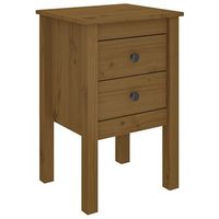 mesita de noche mesilla madera maciza de pino marron miel 40x35x615 cm