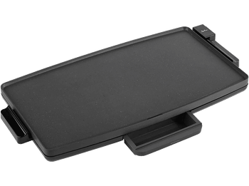 Plancha de asar - Jata JEGR1603, 2400 W, Recubrimiento antiadherente, Asas toque frío, Bandeja recogesalsas Negro