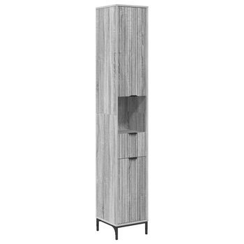 Gabinete De Baño Gris Sonoma 31,5 X 33 X 190 Cm Vidaxl