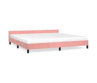 estructura de cama con cabecero de terciopelo rosa 200x200 cm