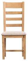 sydney upholstered ladder back dining chairs - oak