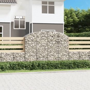 Cesta Gaviones | Gavión Para Piedras | Gavión Decorativo Forma Arco Hierro Galvanizado 200x50x140/160 Cm Cfw620448