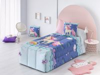 edredon de algodon unicornio lazos  cojin regalo