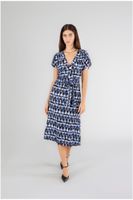 vestido con escote cruzado en marroqui estampado ethnic l