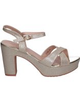sandalias de tacon polka 235 color oro 35