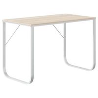 escritorio de ordenador madera de ingenieria blanco y roble vidaxl