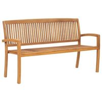 banco de jardin  banco de exterior  silla de jardin apilable con cojin madera maciza teca 159 cm