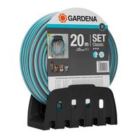 gardena classic - juego universal de soporte y manguera 20m con conectores y boquilla