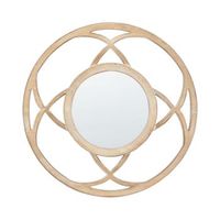 espejo decorativo redondo moderno para pared o 60 cm hecho a mano marron claro iztapalapa