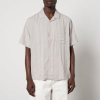 corridor striped cotton-blend seersucker shirt - m