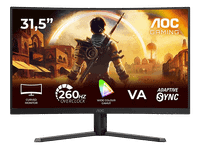monitor gaming - aoc c32g42ze 315 full-hd 260hz 03 ms mprt va curvatura 1500r g-menu wled hdr10 adaptive sync negro