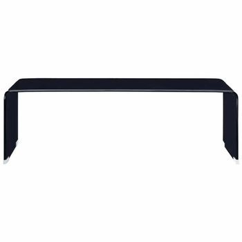 Mesa De Café | Mesa De Centro De Vidrio Templado Negro 98x45x31 Cm