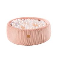 meowbaby piscina de bolas round seca para ninos pana rosa  blanco perlatransparente 200 pcs 90x30cm