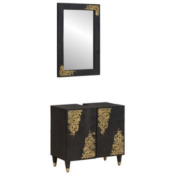 Juego De Muebles De Baño 2 Uds. Negro 62 X 33 X 58 Cm Vidaxl